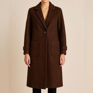 NWT House of Harlow 1960 Brown Elegant Wool Blend Trench Coat Size XL
